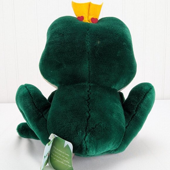 Russ Smooches Prince Charming Frog Plush 10" Stuffed Animal Kissing Sound Tags - Picture 4 of 10